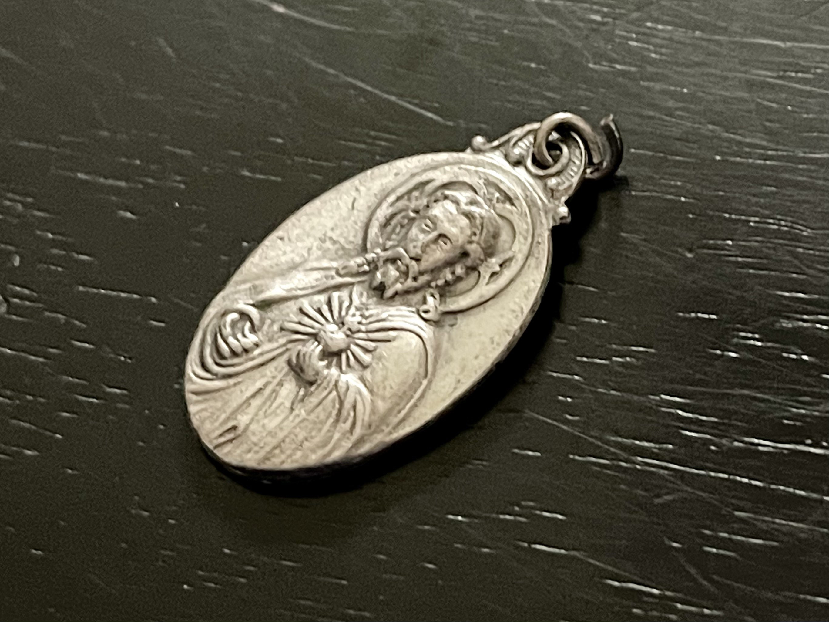 Vintage Sacred Heart Jesus Medal: Virgin of Carmel Catholic Pendant - Etsy