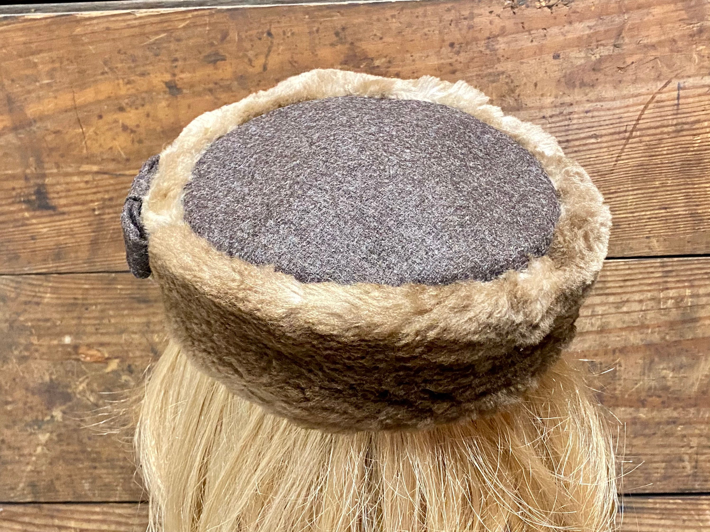 ヴィンテージミンクファーハット：ブラウンフェルトトップ