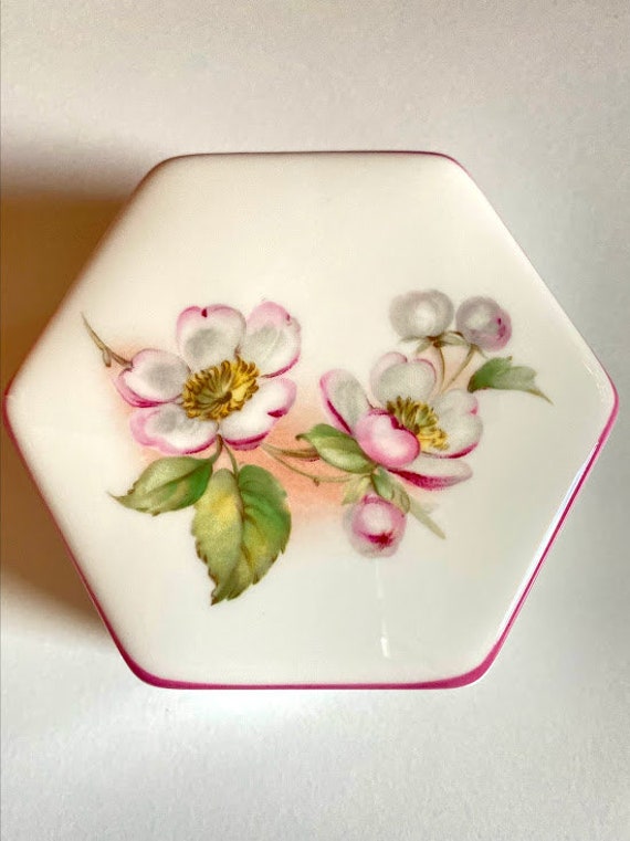 Vintage Floral Coalport Trinket Box, Blossom Time… - image 5