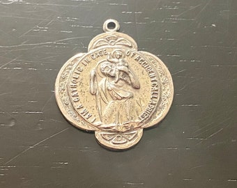 Vintage Sterling Silver St Christopher Medal: Patron Saint of Travelers