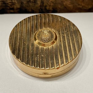 Vintage Coty Compact, Air Spun Rouge Compact, Gold Tone Metal Compact, Mirrored Powder Compact, Powder and Puff Compact, Medium Coty Compact