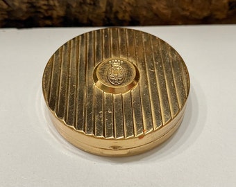 Vintage Coty Air Spun Compact: Gold Tone Mirrored Powder Compact