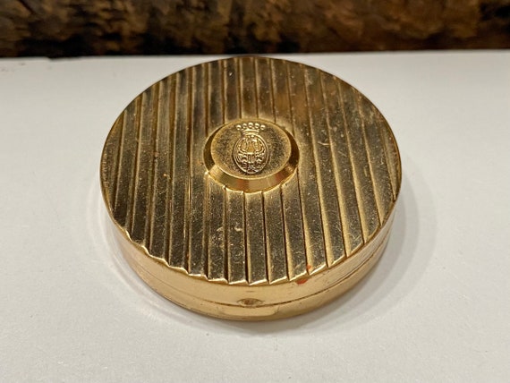 Vintage Coty Air Spun Compact: Gold Tone Mirrored Powder Compact