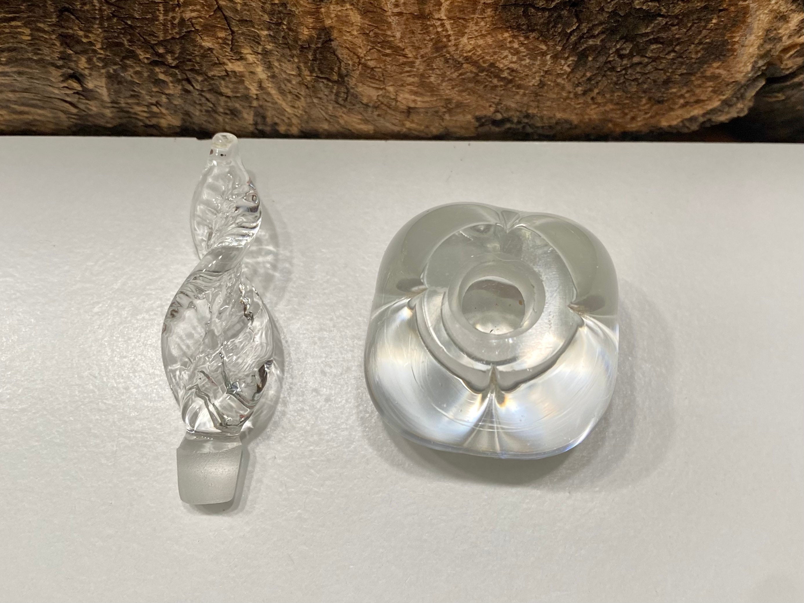 Vintage Glass Perfume Bottle Spiral Perfume Bottle Glass Etsy