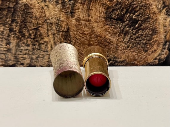 Vintage Avon Lipstick: Ripe Cherry Red, Silver & Gold Tone Metal View 3