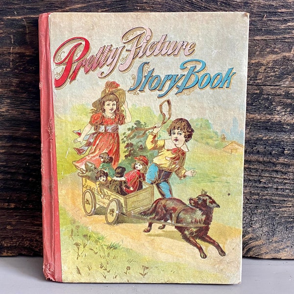 Antique "Pretty Picture Storybook", Victorian Children's Book, Short Children's Book, WHCG Tomme Illustrations, Victorian Decor