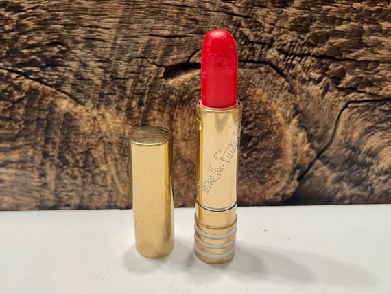 Vintage Lipstick, DVF True Red Lipstick, Gold Met… - image 1