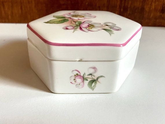 Vintage Floral Coalport Trinket Box, Blossom Time… - image 2