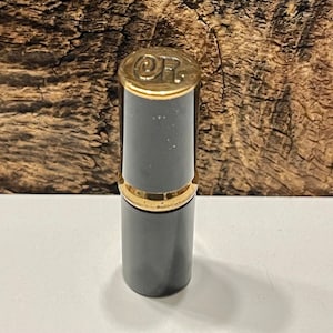 Vintage Lipstick, Black and Gold Metal Lipstick Case, Charles of the Ritz, Pink Geranium, Red Lipstick, Vintage Makeup