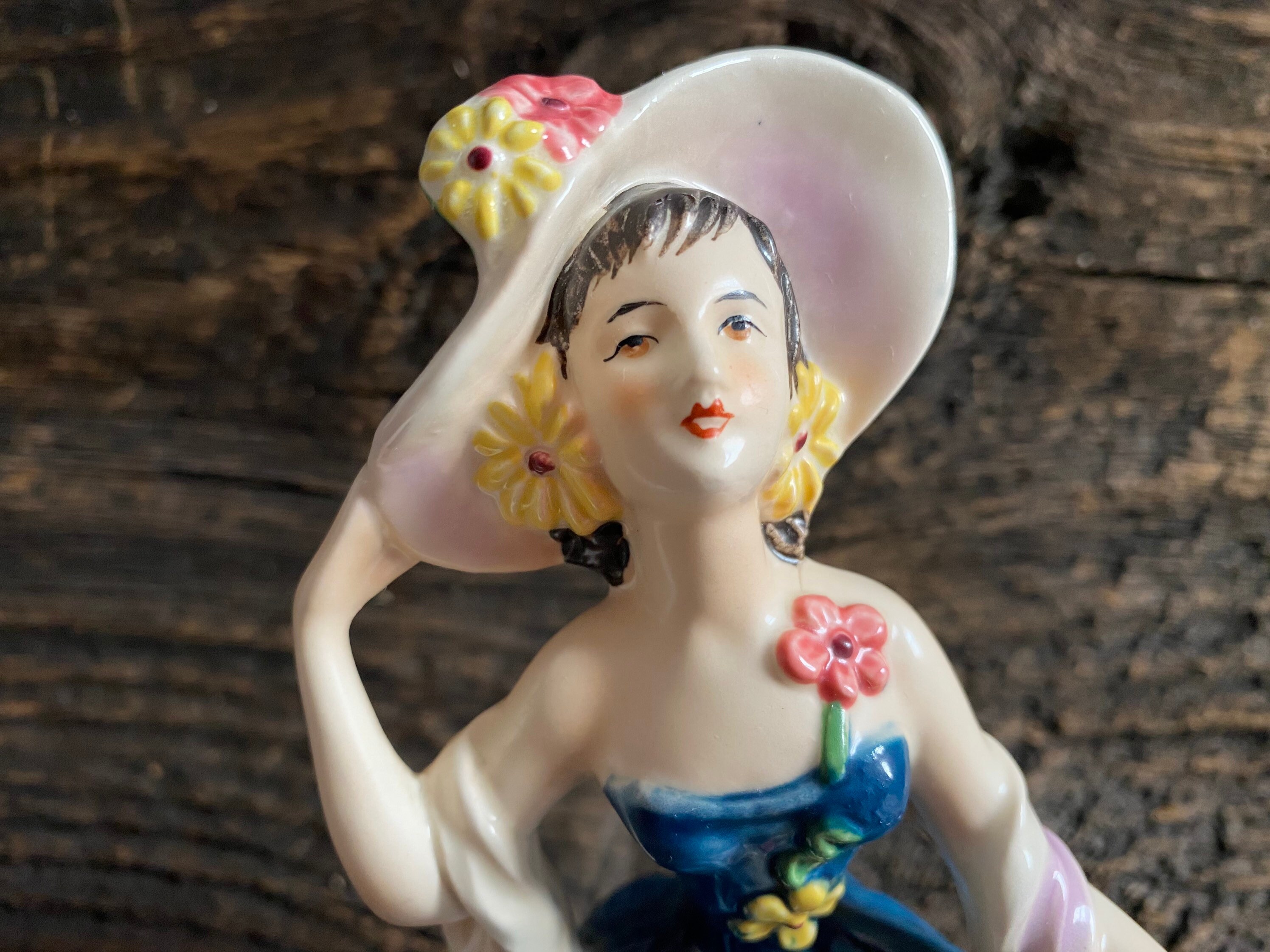 Vintage Lady Figurine, Beautiful Ladies of Fashion Goebel, Lady in Blue