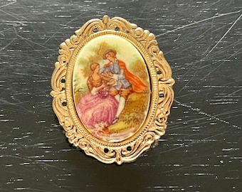 Vintage Viktorianische Brosche: Liebespaar Anstecknadel
