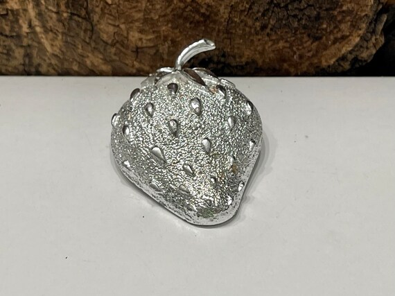 Vintage Silver Strawberry Brooch by Sarah Coventr… - image 2