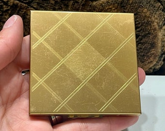 Vintage Elgin American Gold Tone Compact: Geometric Vanity Decor