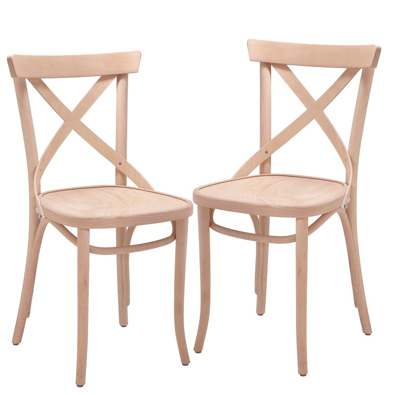 Solid Wood Crossback Dining Table Chairs Set of 2 Etsy