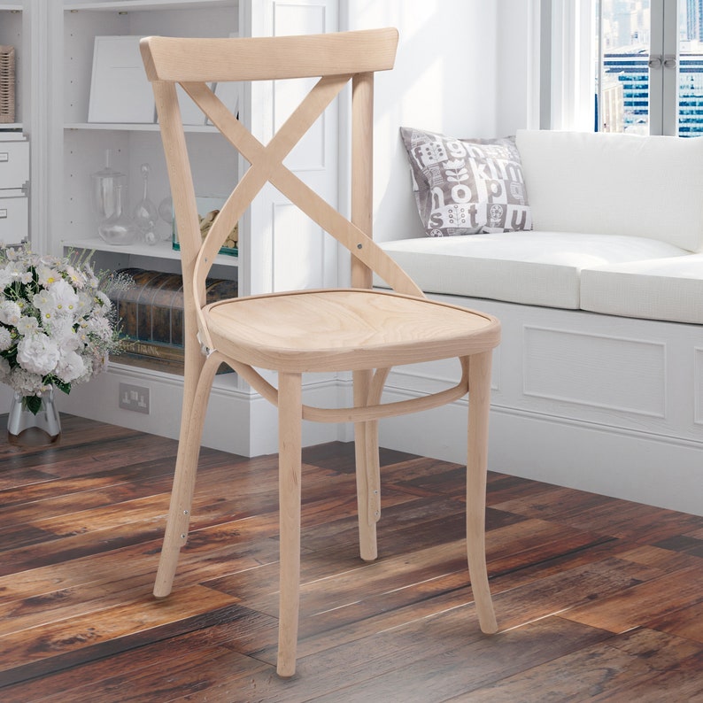 Solid Wood Crossback Dining Table Chairs Set of 2 Etsy