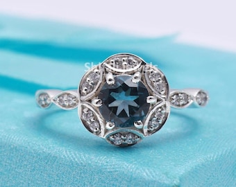 London Blue Topaz Ring: Sterling Silver, December Birthstone