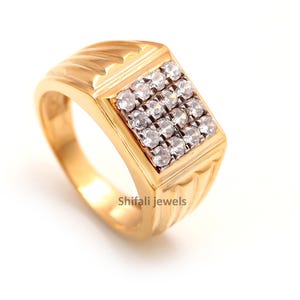 Moissanite Ring for Men: Sterling Silver Engagement Band