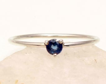 Natural Blue Sapphire Ring, Sapphire Tiny Ring , Real Sapphire Ring, Sapphire Dainty Ring, Sapphire Promise Ring , Sapphire Minimalist Ring.