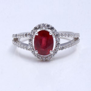 Sterling Silver Ruby Ring for women ,Elegant Ruby Ring For Her, Ruby Gemstone ,Stacking Ring , Gift Ruby Ring /Ruby Personalized gift,