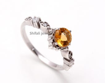 Handmade Sterling Silver Citrine Ring: November Birthstone Jewelry