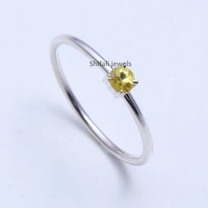 Natürlicher gelber Saphirring für Frauen / Saphirring / Silberring / stapelbarer Ring / Geschenk für sie