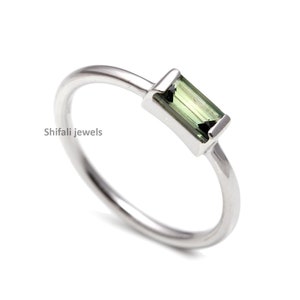 Natural Green Tourmaline Ring, Minimalist Tourmaline Ring , Dainty Tourmaline Ring, Minimalist ring , October birthstone Ring, Gifts For Her