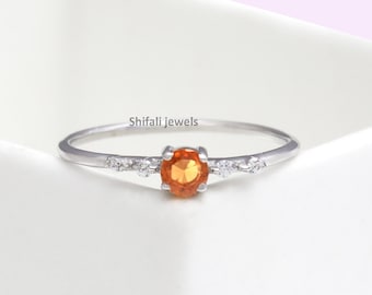 Citrine 925 Sterling Silver  Minimalist Handmade Ring