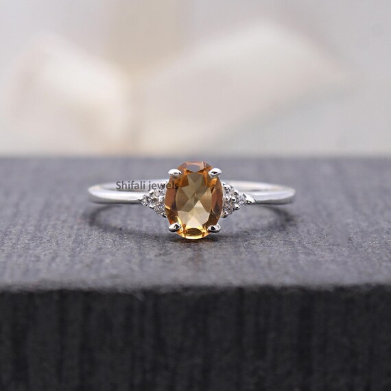 Natural Citrine Ring dainty Citrine Ring Minimalist Ring Yellow