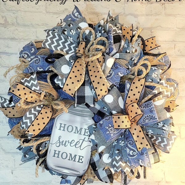 Denim Wreath - Etsy