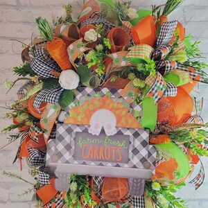 Easter Bunny Wreath for Front Door, Spring Wreath, Easter Decorations, Spring Carrot Wreath for Front Door, Farmhouse Spring Porch Decor