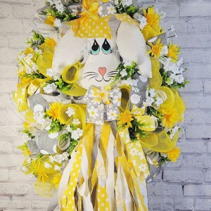 Easter Bunny Wreath for Front Door, Spring Bunny Door Wreath, Bunny Wreath, Spring Home Decor, Easter Decorations, Easter Wreath