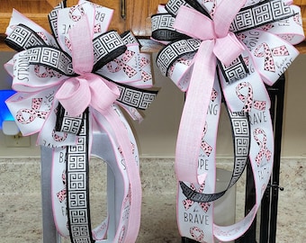 Breast Cancer Gifts, Survivor, Pink Bow, leopard print