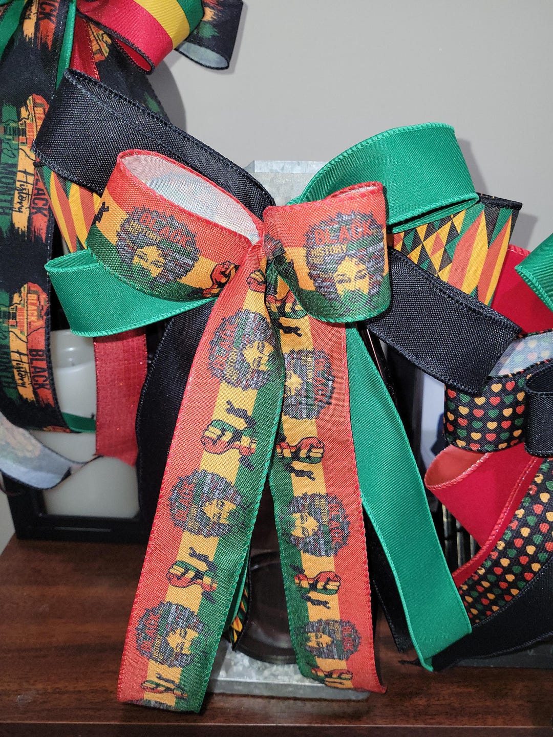 Black History Month Bow: African Ribbon Decor - Etsy