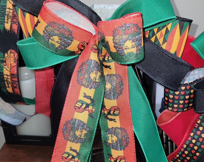 Black History Month Bow: African Ribbon Decor - Etsy