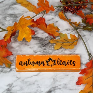 Autumn Leaves Sign | Autumn Tiered Tray Decor | Autumn Decor | Fall Block Sign | Fall Decorations for the Home | Fall Decor for Tier Tray