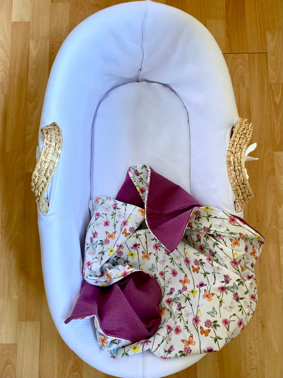 Baby Floral Light Summer Blanket Handmade With Soft Cotton and Double