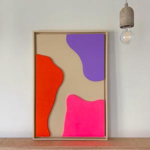 3D wooden wall art – Abstract wall art modern – Colorful relief art 40x60 – Handmade wooden picture for living room & hallway