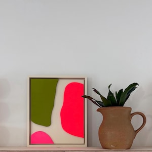 3D wooden wall art – Abstract relief art 25×30cm – Colorful wall decoration – Handmade modern wooden art for living room & hallway