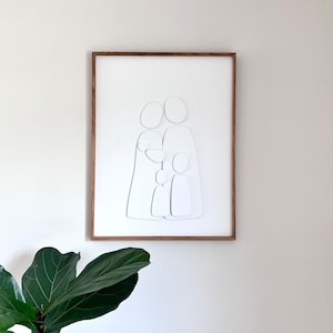 Individual family picture, relief structural picture, 3D wall picture wood, modern wall picture large, 50 x 62 cm, wooden artwork, birth, Mother&#39;s Day