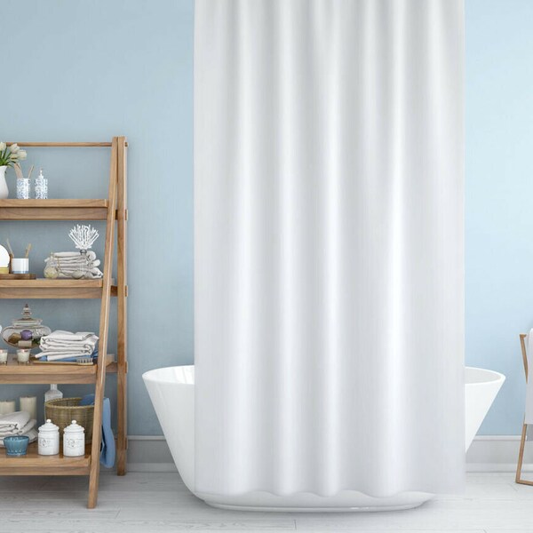 Rideau de douche en tissu blanc de salle de bain en cinq tailles différentes