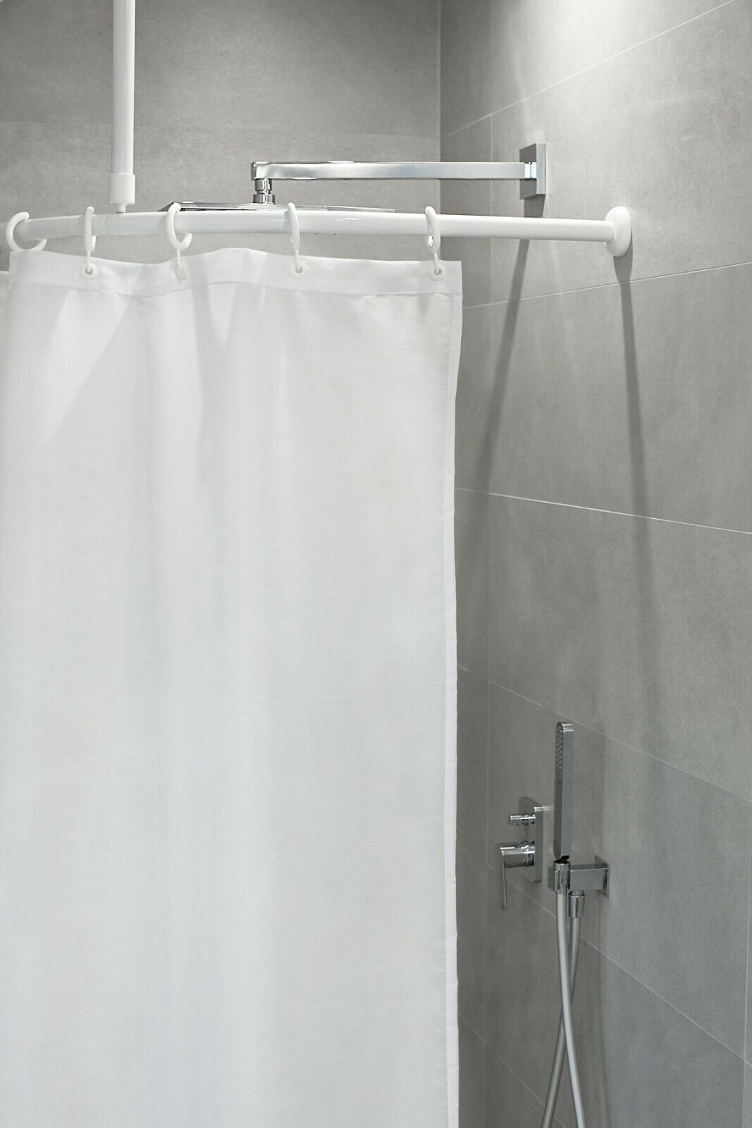 Curved Shower Bar With Ceiling Hook and Hooks Different Sizes - Etsy
