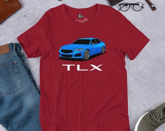 20-24 Acura TLX 2da generación azul hombres mujeres unisex coche temático camiseta personalizable