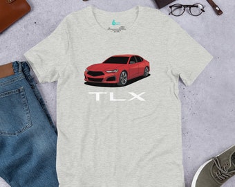 20-24 Acura TLX 2da generación rojo hombres mujeres unisex coche temático camiseta personalizable