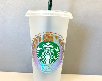 Holographic Mermaid Starbucks Venti Cold Cup - Personalized - Etsy