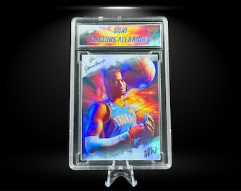 Shai Gilgeous-Alexander Novelty Custom Trading Card | Custom Label & Slab Design | SGA Holographic Artist Basketball Card | Facsimile Auto