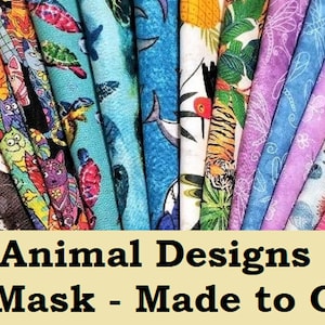Tiere ~~ Alle Größen ~~ Handgefertigte 3-Schicht-3D-Maske aus 100% Baumwolle ~~ Made to Order