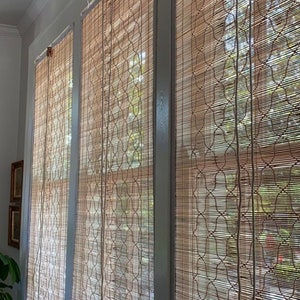 white cross thread blind shade. heat protector, bamboo curtain
