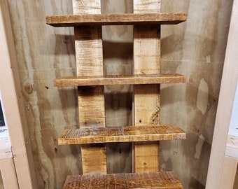 Reclaimed Pallet Shelf, Wooden shelf, 4 tiers decorative shelf