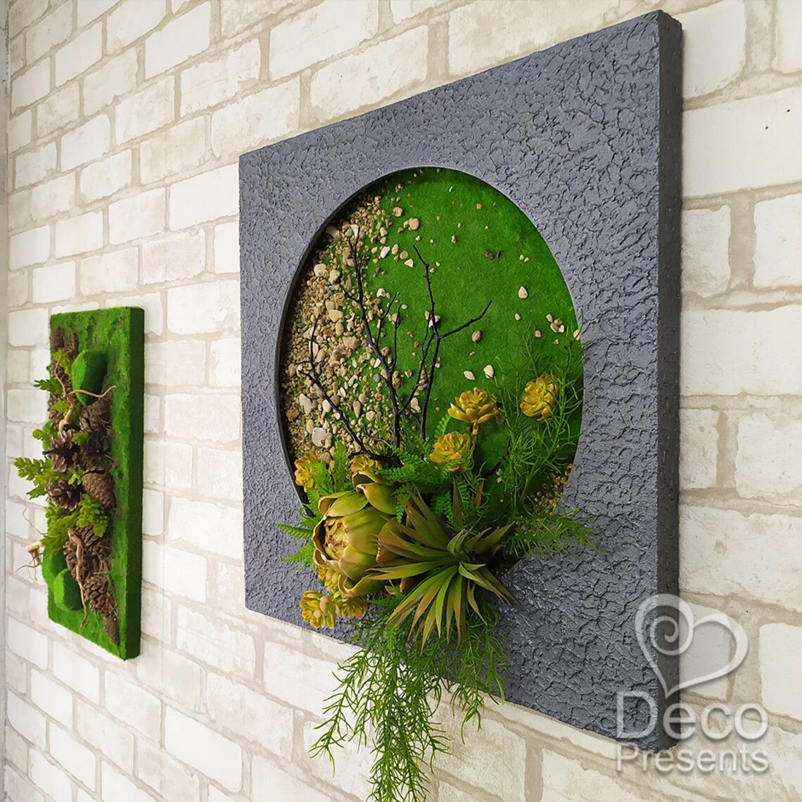 Artificial Moss Art Wall Decor, Artificial Plant Wall Panel, Succulent