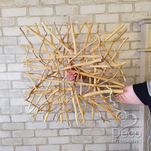 Décoration murale branche d'arbre naturel, décoration murale en bois
